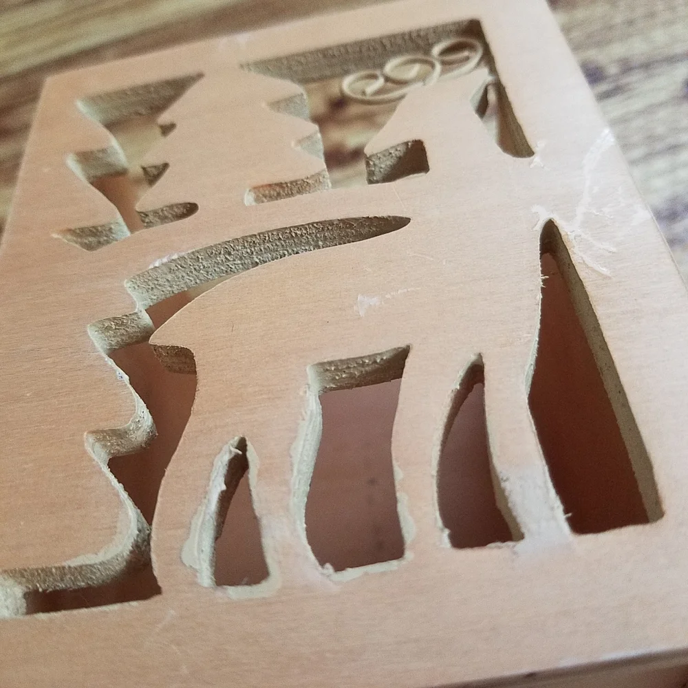 Target Wooden Deer Candle Holder Desk Organizer Rustic Woodland Cutout Christmas